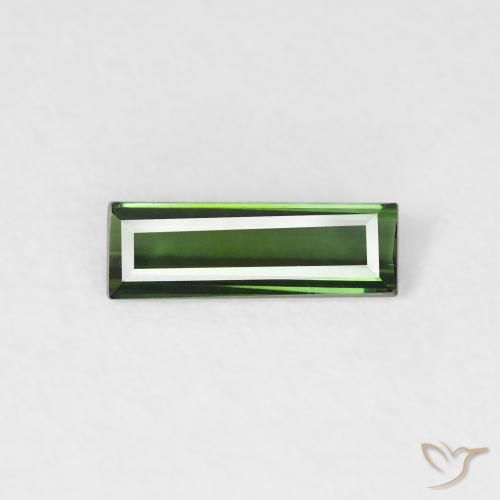 0.45ct Natural Medium Dark-Green Turmalina, Corte Baguette, VVS-VS