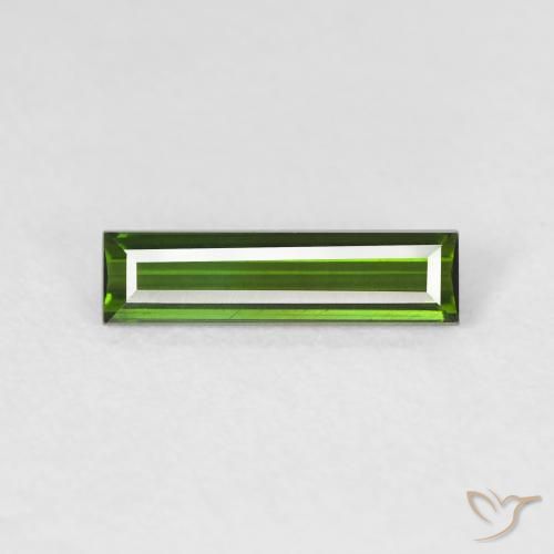 0.71ct Natural Verde terroso Turmalina, Corte Baguette, VVS-VS
