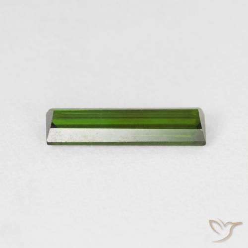 Turmalina Verde terroso natural de 0.71 ct, Corte Baguette, VVS-VS
