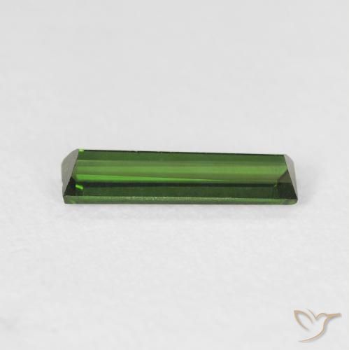 Turmalina Verde oscuro natural de 0.57 ct, Corte Baguette, VVS-VS