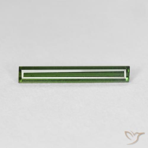 0.78ct Natural Medium Dark-Green Turmalina, Corte Baguette, VVS-VS