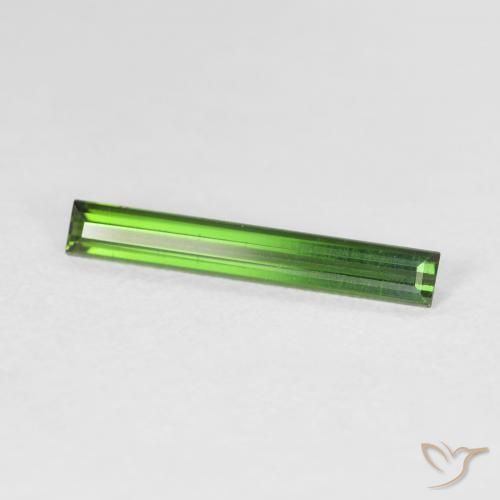Turmalina Medium Dark-Green natural de 0.78 ct, Corte Baguette, VVS-VS