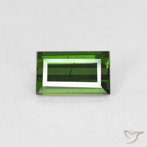 0.55ct Natural Verde oscuro Turmalina, Corte Baguette, VS