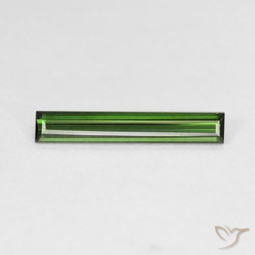 1.14ct Natural Verde oscuro Turmalina, Corte Baguette, VVS-VS