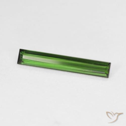 Turmalina Verde oscuro natural de 1.14 ct, Corte Baguette, VVS-VS