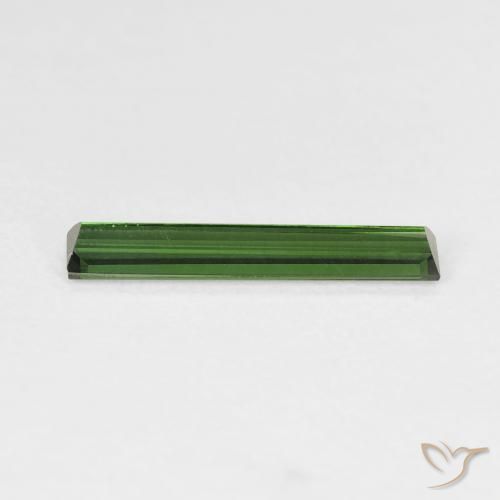 Turmalina Verde oscuro natural de 1.14 ct, Corte Baguette, VVS-VS