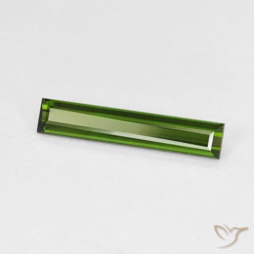 Turmalina Verde oscuro natural de 1.17 ct, Corte Baguette, VVS-VS