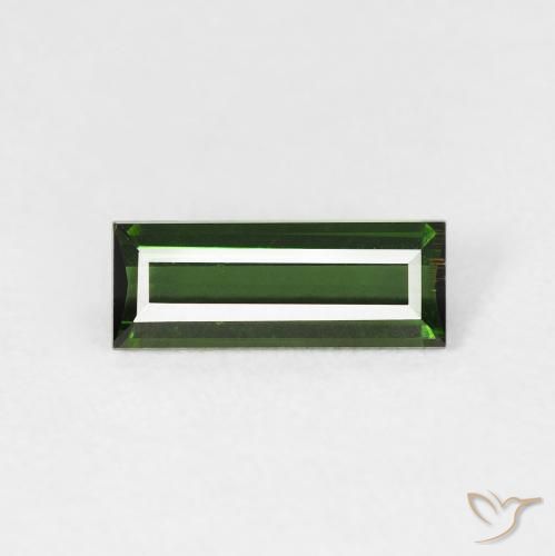 0.75ct Natural Verde bosque Turmalina, Corte Baguette, VVS-VS