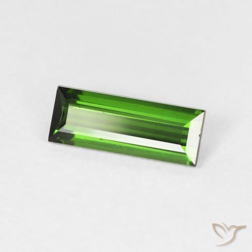 Turmalina Verde bosque natural de 0.75 ct, Corte Baguette, VVS-VS
