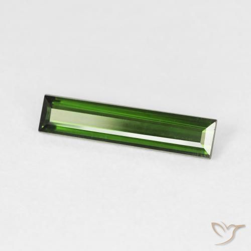 Turmalina Verde bosque natural de 0.85 ct, Corte Baguette, VVS-VS