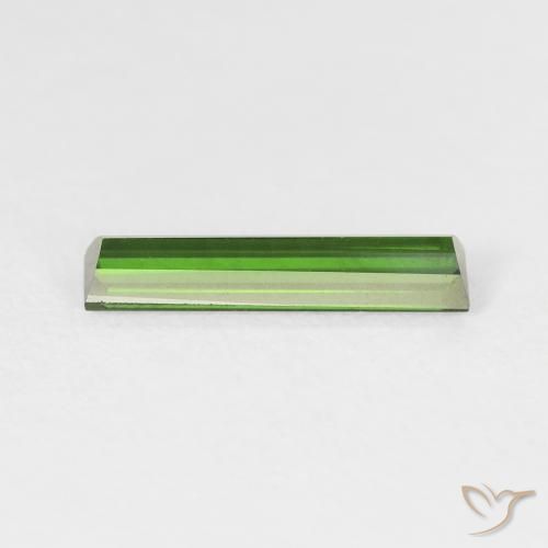 Turmalina Verde bosque natural de 0.85 ct, Corte Baguette, VVS-VS