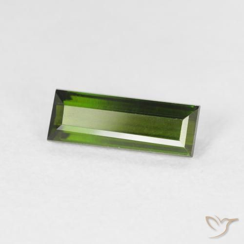 Turmalina Verde medio natural de 1.08 ct, Corte Baguette, VVS-VS