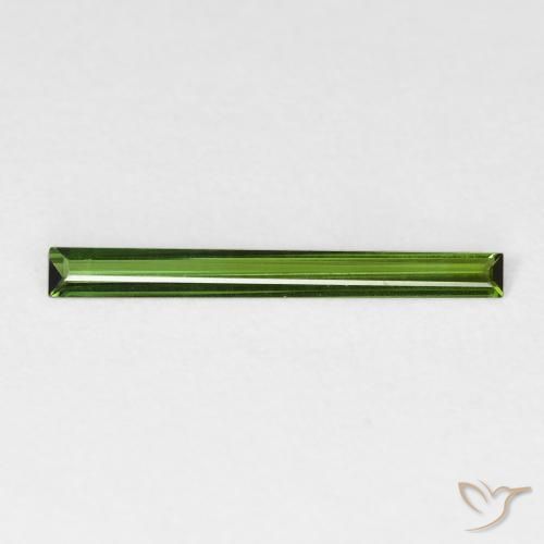 0.49ct Natural Verde terroso Turmalina, Corte Baguette, VVS-VS