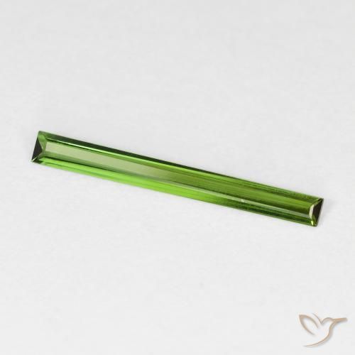 Turmalina Verde terroso natural de 0.49 ct, Corte Baguette, VVS-VS