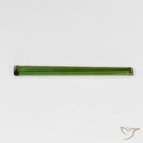 Turmalina Verde terroso natural de 0.49 ct, Corte Baguette, VVS-VS