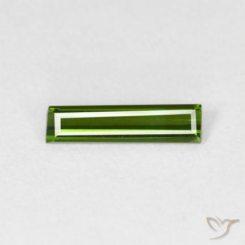 0.57ct Natural Verde oscuro Turmalina, Corte Baguette, VVS