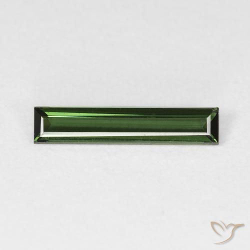 0.83ct Natural Verde terroso Turmalina, Corte Baguette, VVS-VS
