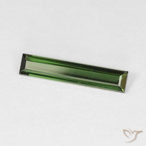 Turmalina Verde terroso natural de 0.83 ct, Corte Baguette, VVS-VS