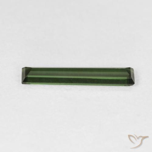 Turmalina Verde terroso natural de 0.83 ct, Corte Baguette, VVS-VS