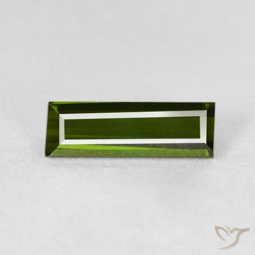0.96ct Natural Verde oscuro Turmalina, Corte Baguette, VVS-VS