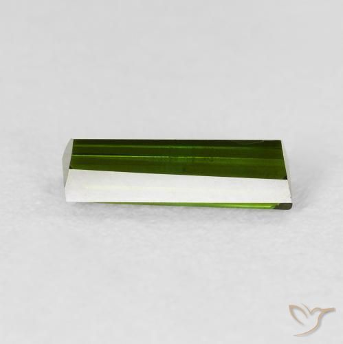 Turmalina Verde oscuro natural de 0.96 ct, Corte Baguette, VVS-VS