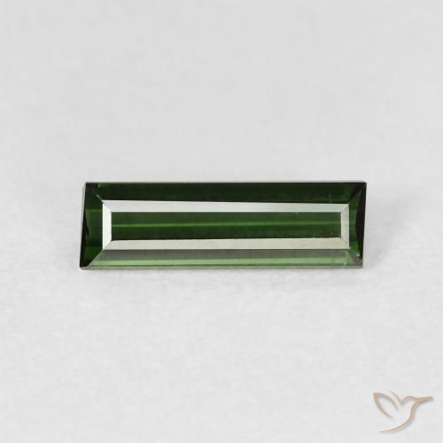 0.72ct Natural Verde terroso Turmalina, Corte Baguette, VVS-VS