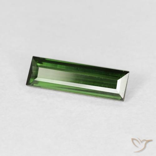 Turmalina Verde terroso natural de 0.72 ct, Corte Baguette, VVS-VS
