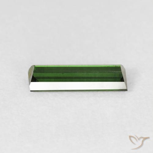Turmalina Verde terroso natural de 0.72 ct, Corte Baguette, VVS-VS