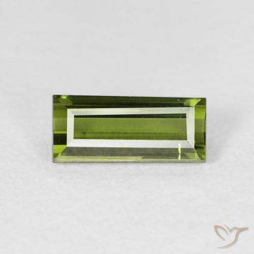 1.20ct Natural Verde terroso Turmalina, Corte Baguette, VVS-VS