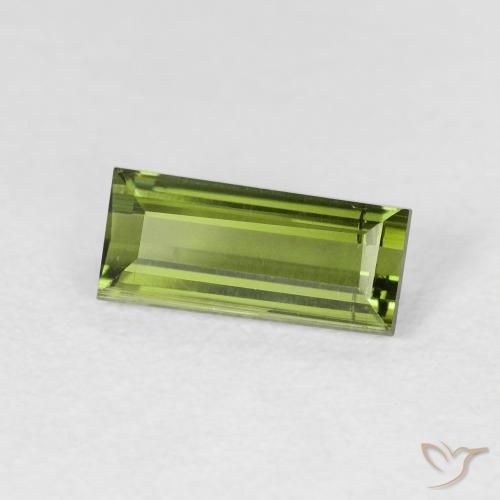 Turmalina Verde terroso natural de 1.20 ct, Corte Baguette, VVS-VS