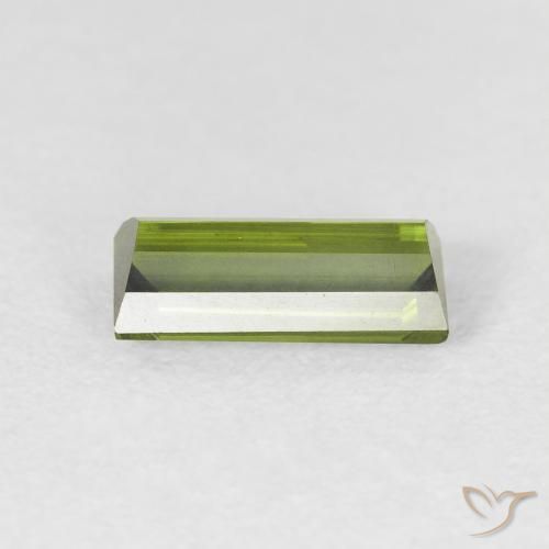 Turmalina Verde terroso natural de 1.20 ct, Corte Baguette, VVS-VS