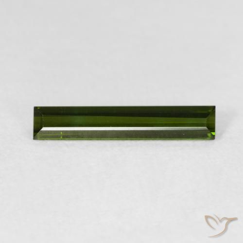 1.00ct Natural Verde bosque Turmalina, Corte Baguette, VVS-VS