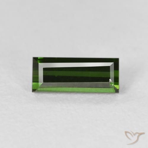 0.77ct Natural Verde terroso Turmalina, Corte Baguette, VS