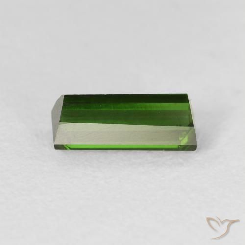 Turmalina Verde terroso natural de 0.77 ct, Corte Baguette, VS