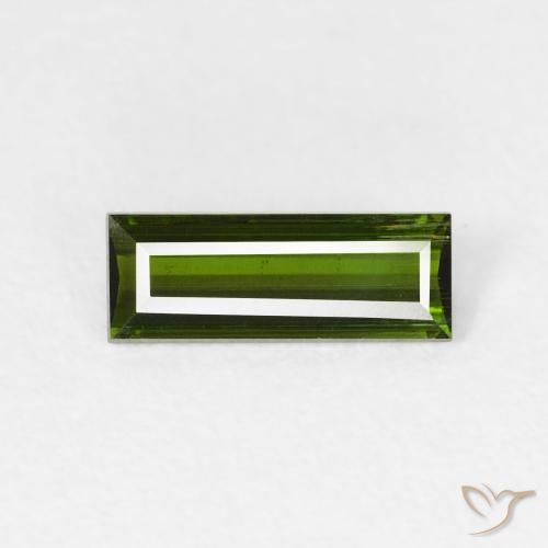 0.67ct Natural Verde oscuro Turmalina, Corte Baguette, VS