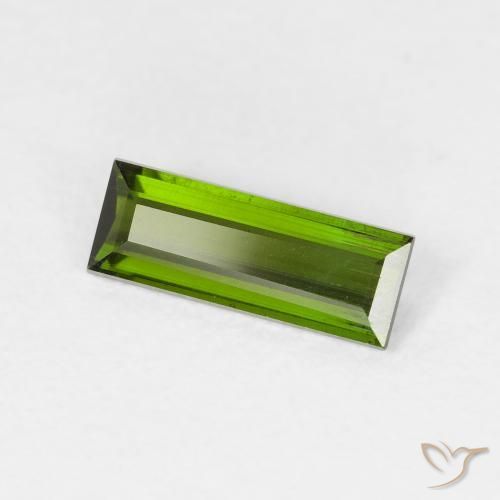 Turmalina Verde oscuro natural de 0.67 ct, Corte Baguette, VS