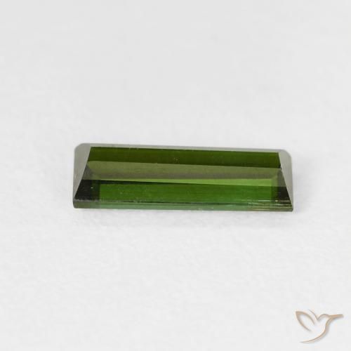 Turmalina Verde oscuro natural de 0.67 ct, Corte Baguette, VS