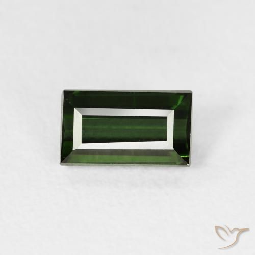 0.86ct Natural Verde terroso Turmalina, Corte Baguette, VVS-VS