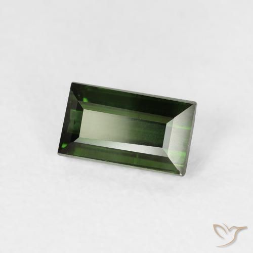 Turmalina Verde terroso natural de 0.86 ct, Corte Baguette, VVS-VS