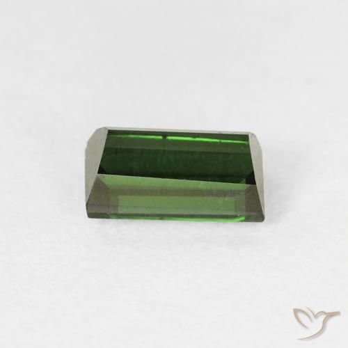 Turmalina Verde terroso natural de 0.86 ct, Corte Baguette, VVS-VS