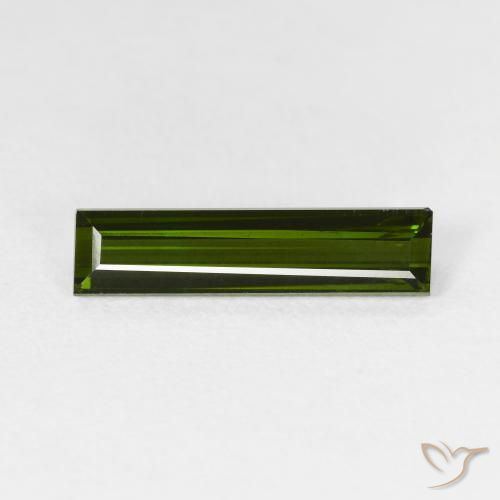 1.63ct Natural Verde terroso turmalina, Corte Baguette, VS