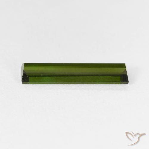 Turmalina Verde terroso natural de 1.63 ct, Corte Baguette, VS