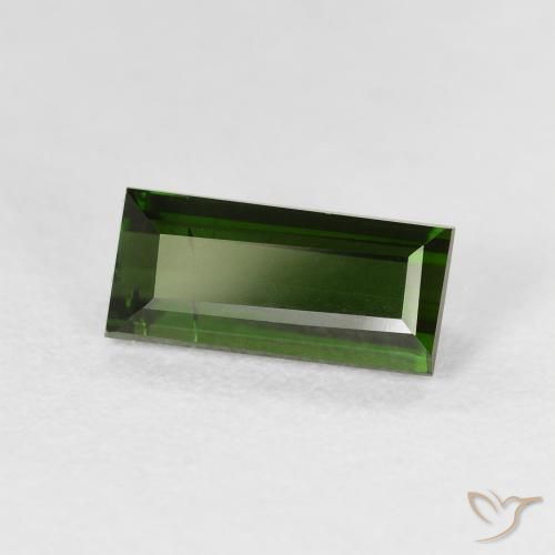 Turmalina Verde oscuro natural de 1.71 ct, Corte Baguette, VS