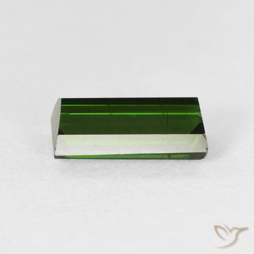 Turmalina Verde oscuro natural de 1.71 ct, Corte Baguette, VS