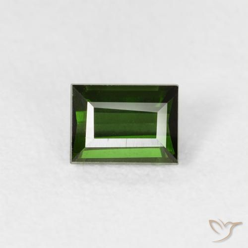 0.52ct Natural Verde oscuro Turmalina, Corte Baguette, VVS-VS