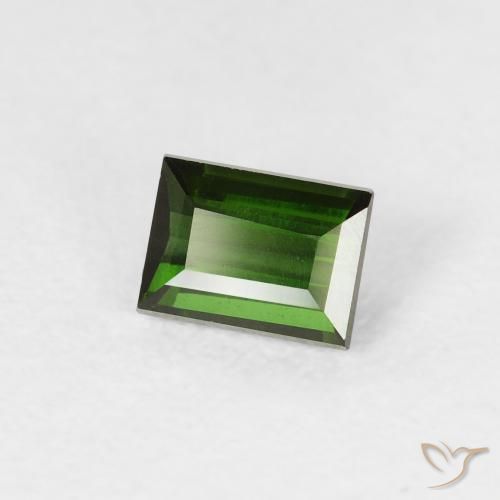 Turmalina Verde oscuro natural de 0.52 ct, Corte Baguette, VVS-VS