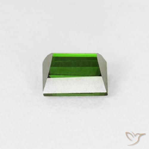 Turmalina Verde oscuro natural de 0.52 ct, Corte Baguette, VVS-VS