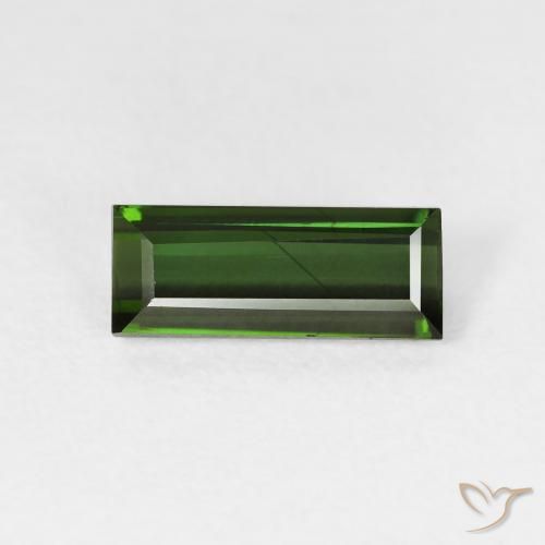 1.47ct Natural Verde oscuro Turmalina, Corte Baguette, VVS-VS