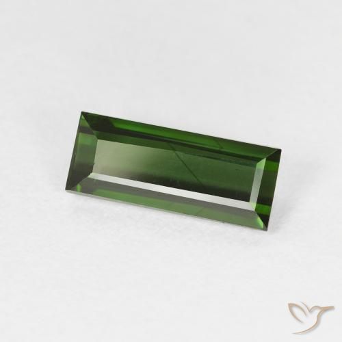 Turmalina Verde oscuro natural de 1.47 ct, Corte Baguette, VVS-VS