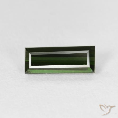 1.12ct Natural Verde oscuro Turmalina, Corte Baguette, VVS-VS